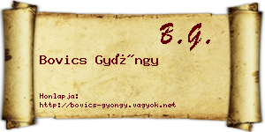 Bovics Gyöngy névjegykártya